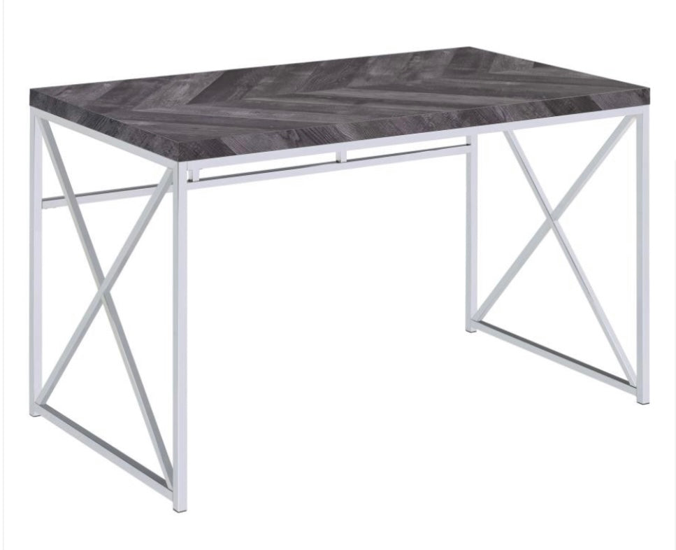 Grimma Writing Desk Rustic Grey Herringbone 802611