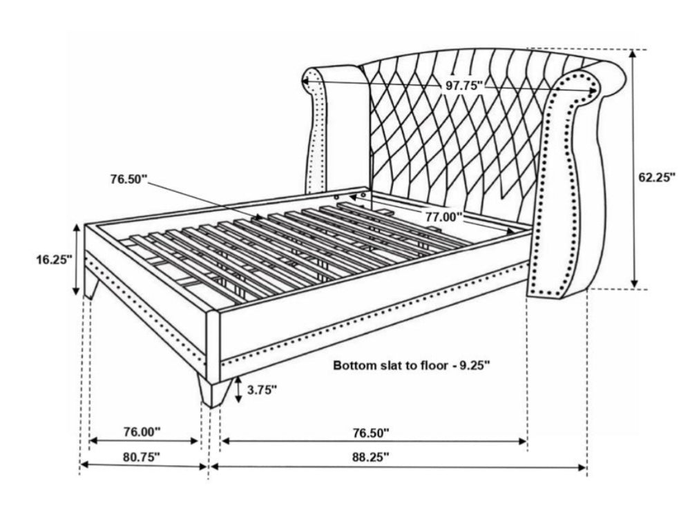 Barzini Wingback King Bed 300843KE