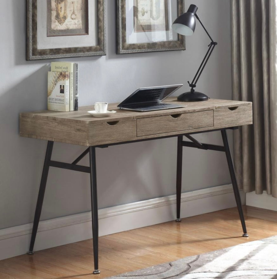 Rafael 1-drawer Writing Desk Rustic Driftwood 801935