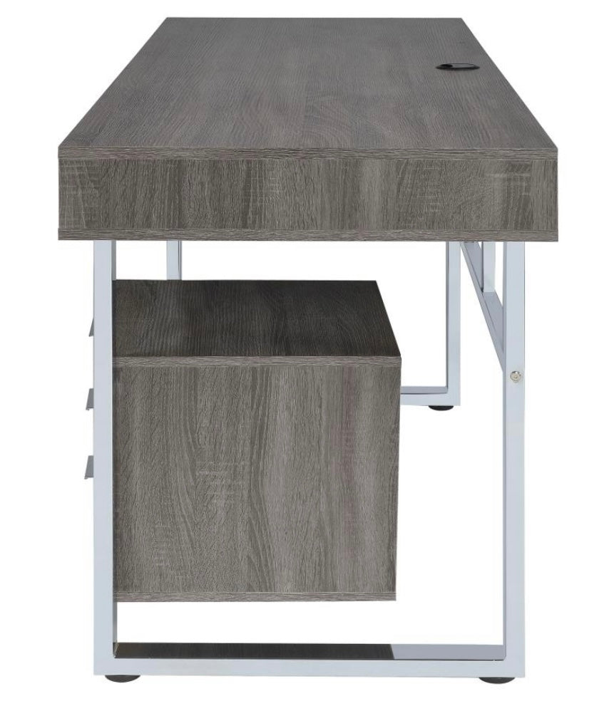 Whitman 4-drawer Writing Desk Weathered Grey 801897