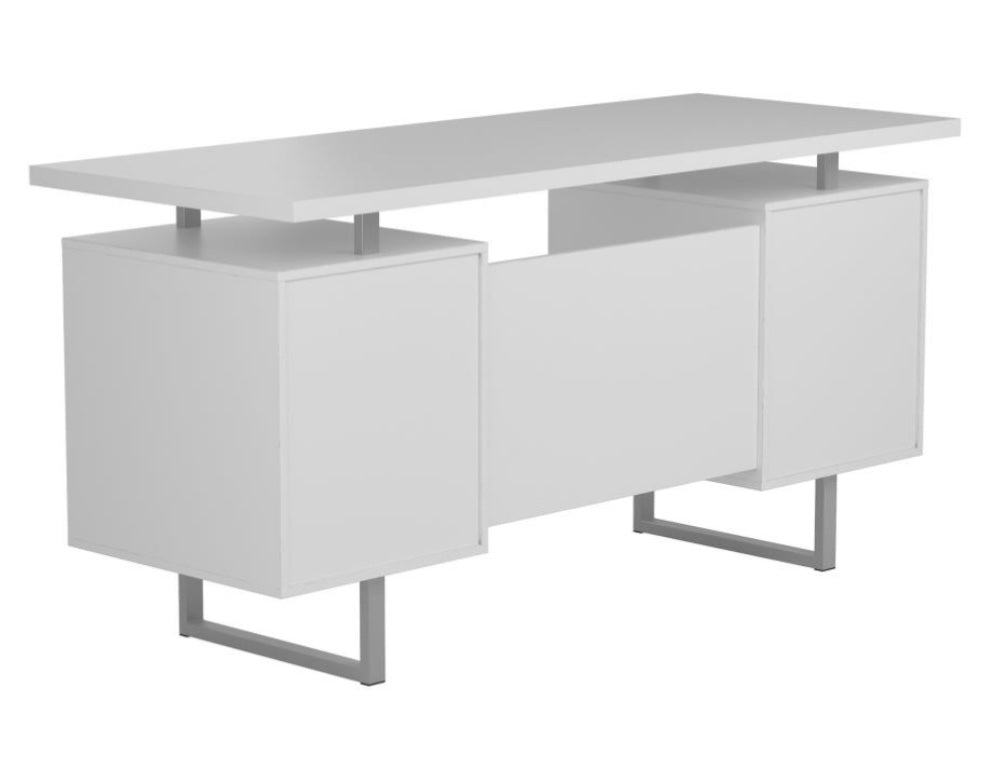 Lawtey Floating Top Office Desk White Gloss 803521