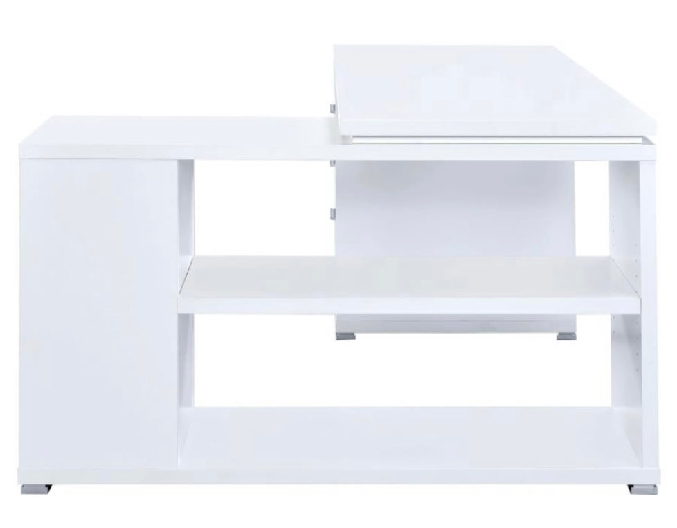 Yvette L-shape Office Desk White 800516