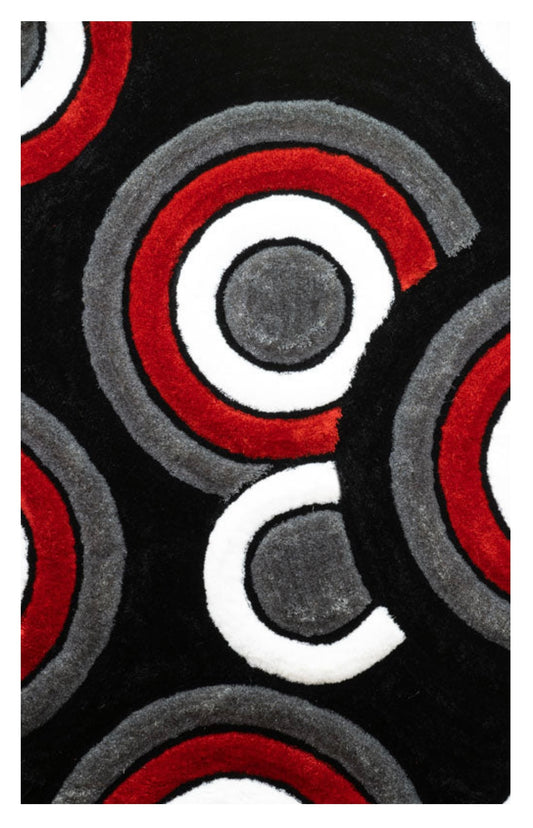 Red Circles Area Rug SH1903RED