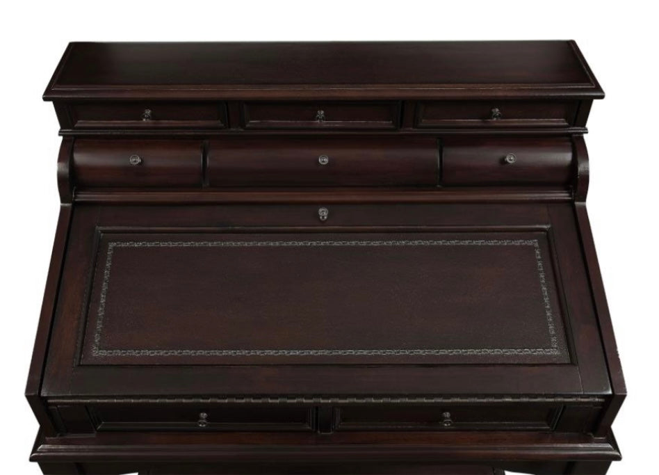 Milo 10-drawer Secretary Desk Warm Brown 800772