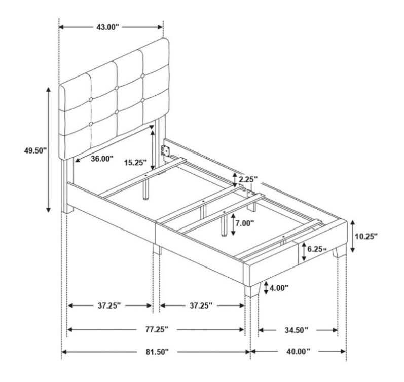Mapes Twin Bed 305747T