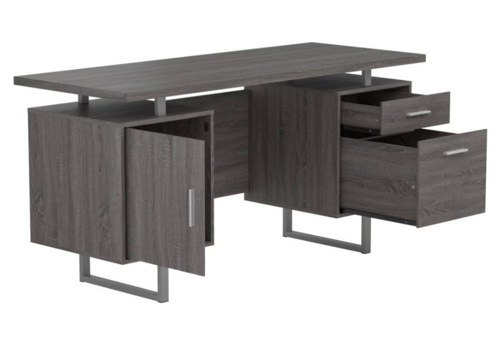 Lawtey Floating Top Office Desk Weathered Grey 800521