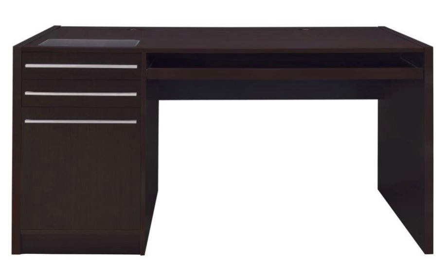 Halston 3-drawer Connect-it Office Desk Cappuccino 800982