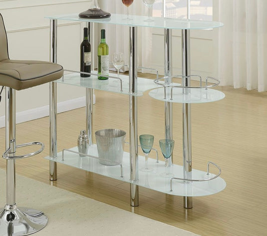 Bar Stand Glass White F2120