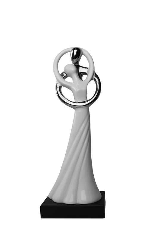 White & Silver Couple Sculpture SHWS1562