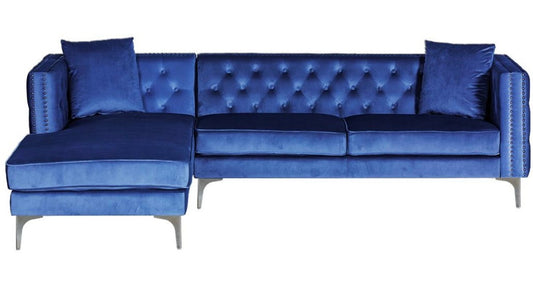 Melissa Sectional Blue Velvet Left