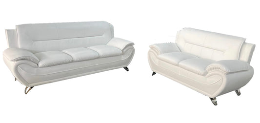 2 PCS Sofa And Loveseat Venecia White