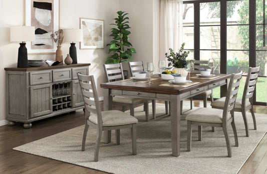 7 PCS Dining-Tigard Collection Dining Table Set 5761GY-78