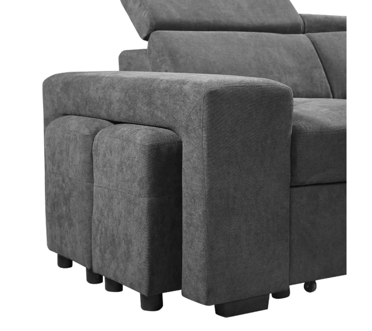 Henrik Light Gray Sleeper Sectional w/ Storage and Stools 89135