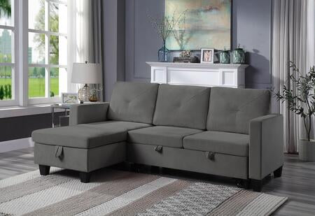 Reversible Nova Dark Gray Velvet 89332DG