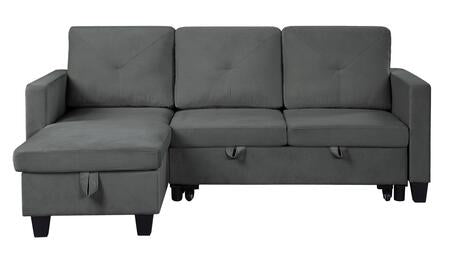 Reversible Nova Dark Gray Velvet 89332DG
