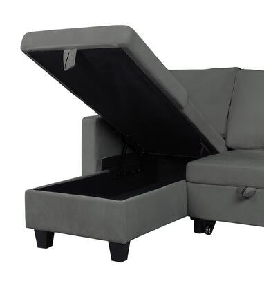 Reversible Nova Dark Gray Velvet 89332DG