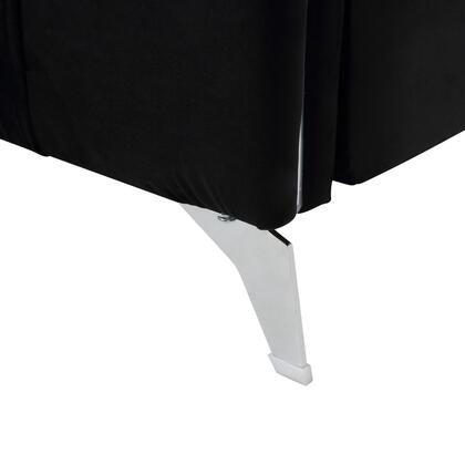 2 PCS Hathaway Black Velvet Fabric Sofa Loveseat 89726-SL