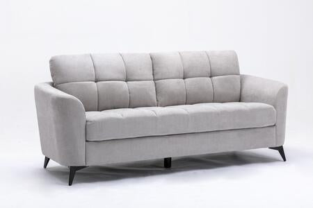2 PCS Callie Gray Velvet Fabric Sofa Loveseat  89727LG-SL