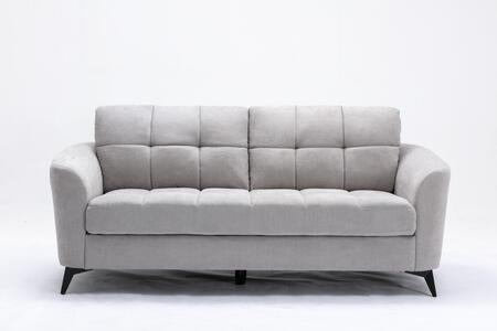 2 PCS Callie Gray Velvet Fabric Sofa Loveseat  89727LG-SL