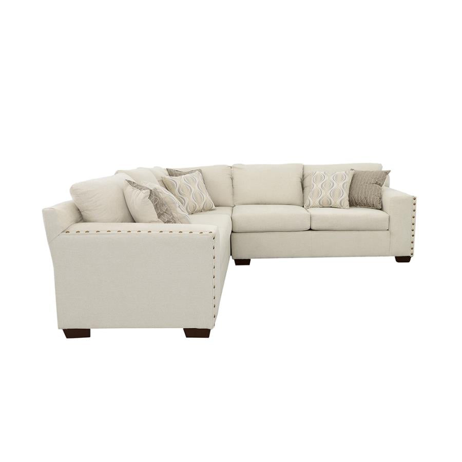 Aria L-shaped Sectional with Nailhead Oatmeal 508610