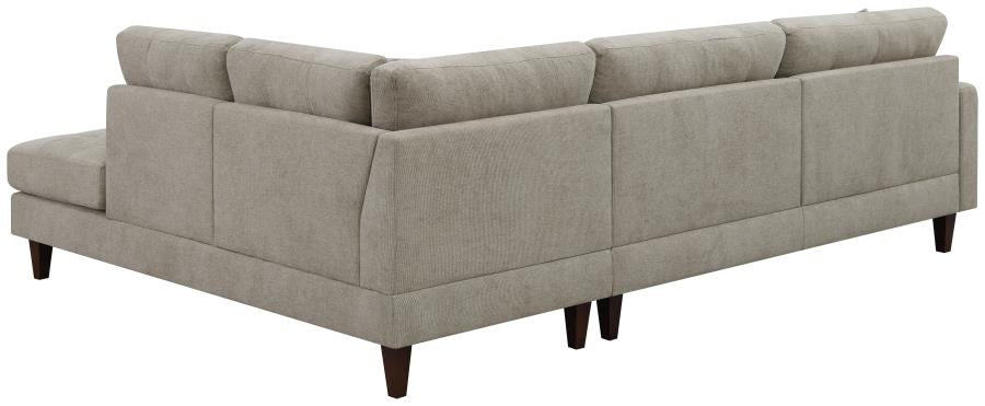 Barton Upholstered Tufted Sectional Toast and Brown 509796