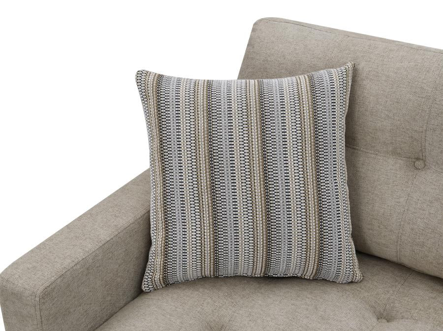 Barton Upholstered Tufted Sectional Toast and Brown 509796