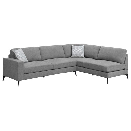 Clint Upholstered Sectional with Loose Back Grey 509806