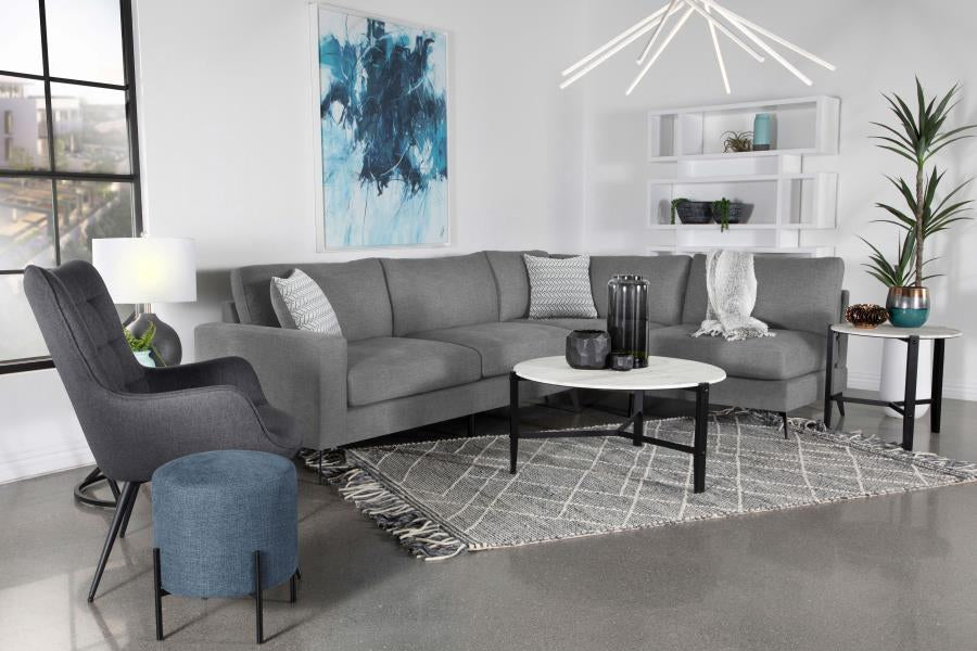 Clint Upholstered Sectional with Loose Back Grey 509806