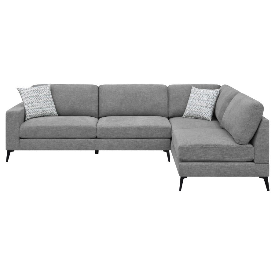 Clint Upholstered Sectional with Loose Back Grey 509806