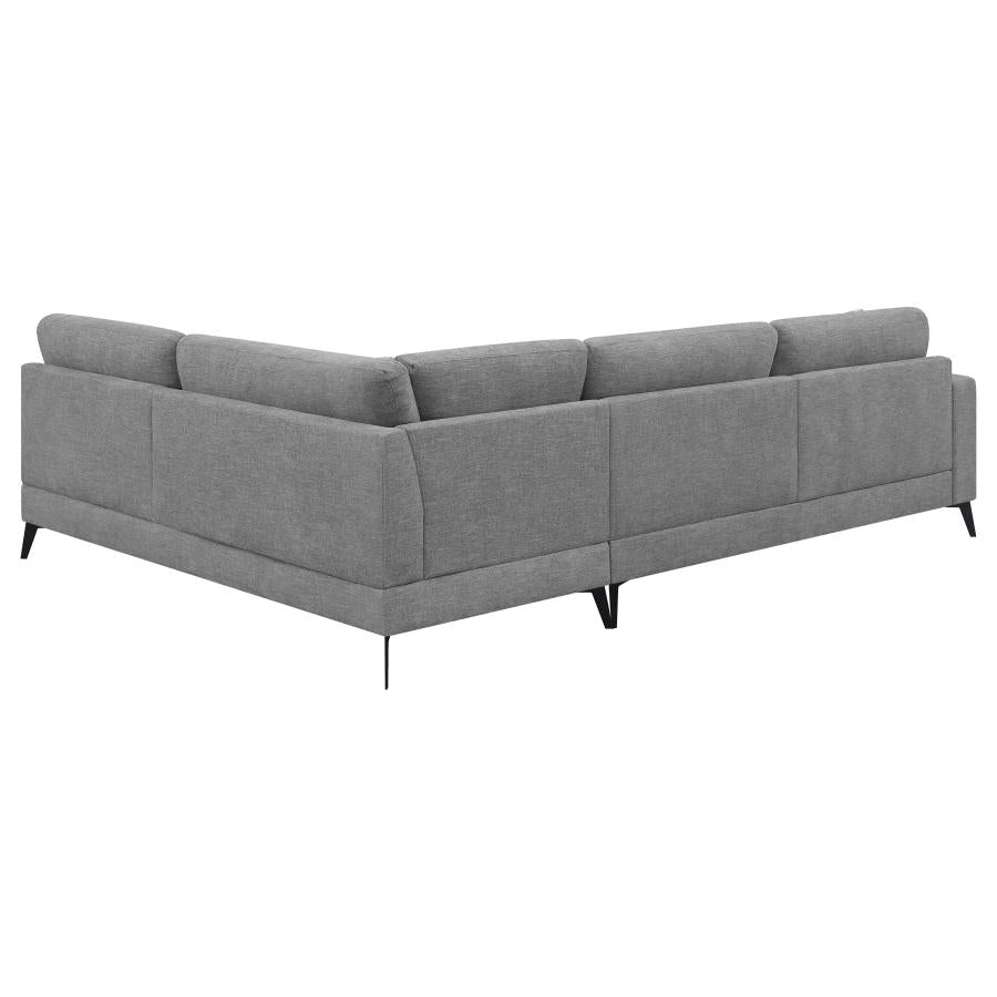 Clint Upholstered Sectional with Loose Back Grey 509806