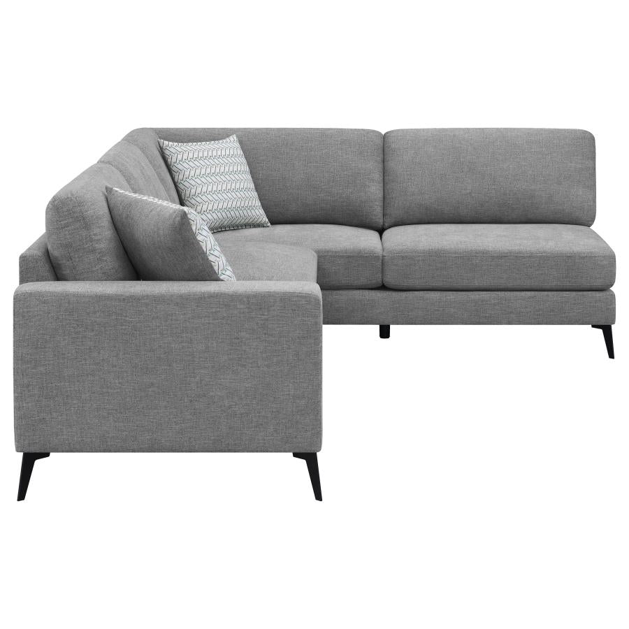 Clint Upholstered Sectional with Loose Back Grey 509806