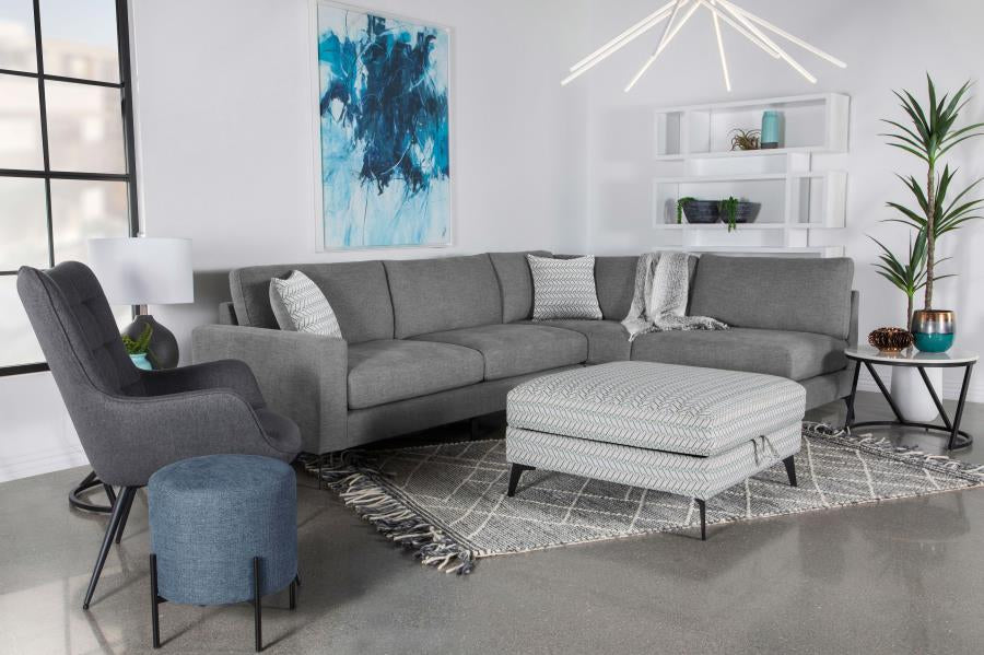 Clint Upholstered Sectional with Loose Back Grey 509806