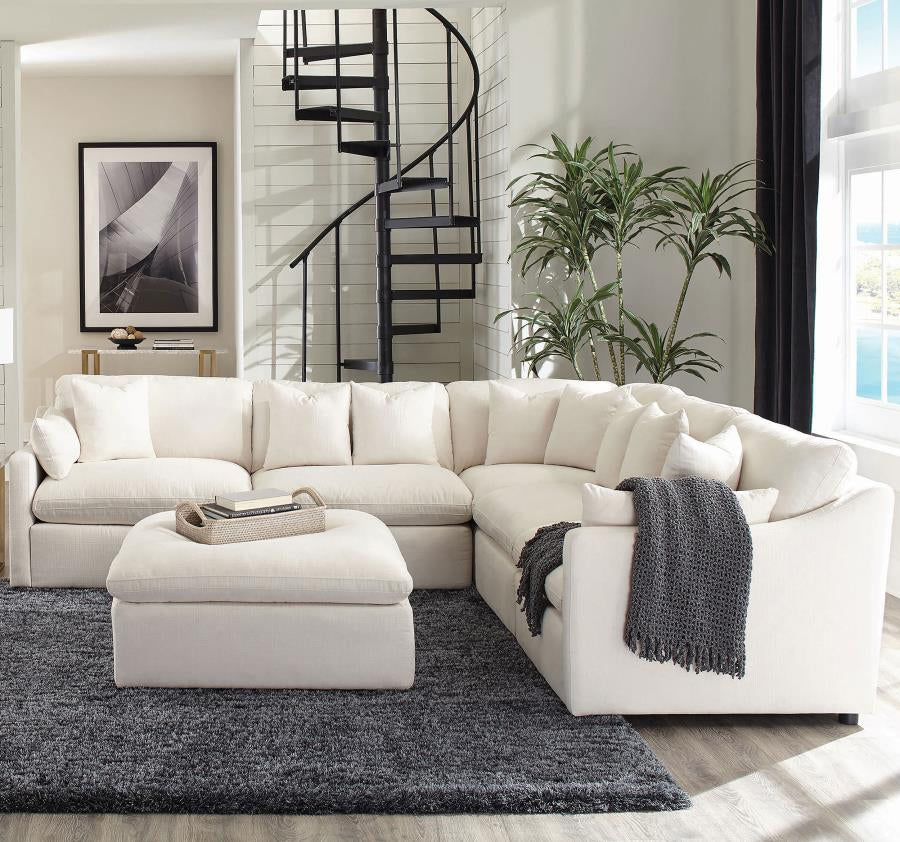 Hobson 6-piece Reversible Cushion Modular Sectional Off-White 551451-SET