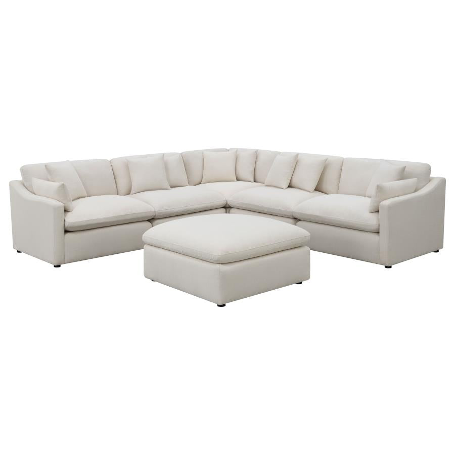 Hobson 6-piece Reversible Cushion Modular Sectional Off-White 551451-SET