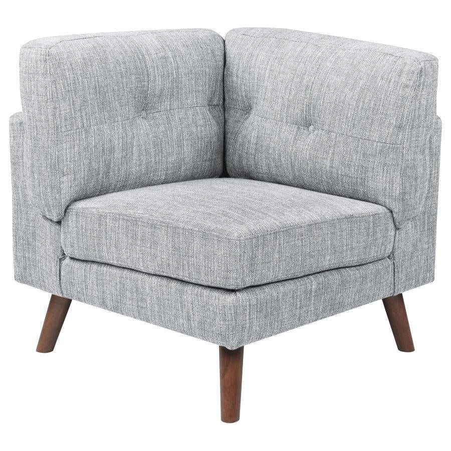 Churchill 6-piece Upholstered Modular Tufted Sectional Grey and Walnut 551301-SET