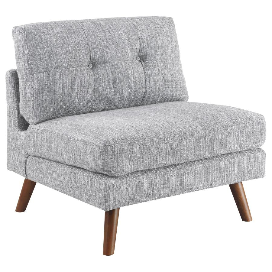 Churchill 6-piece Upholstered Modular Tufted Sectional Grey and Walnut 551301-SET