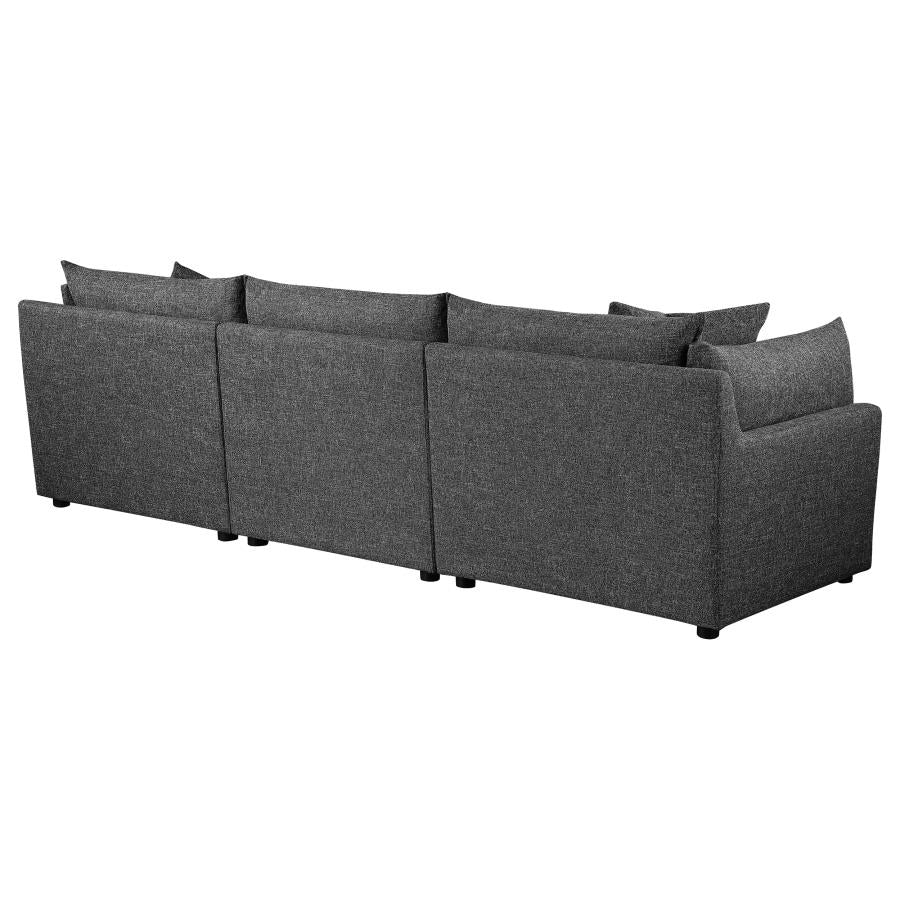 Sasha 3-Piece Upholstered Sofa Barely Black 551681-SETB