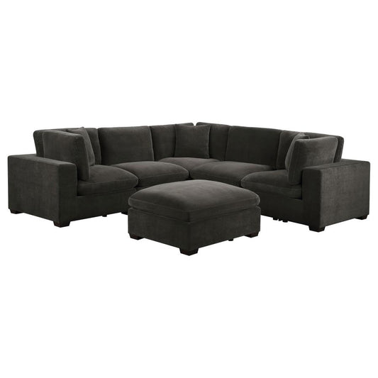 Lakeview 6-piece Upholstered Modular Sectional Sofa Dark Chocolate 551464-SET