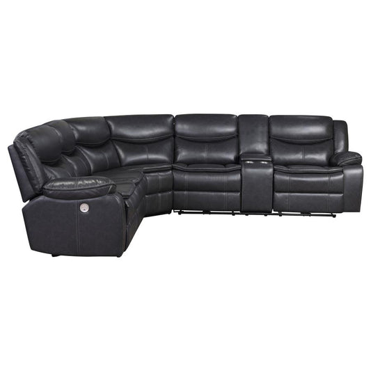 Sycamore Upholstered Power Reclining Sectional Sofa Dark Grey 610200P
