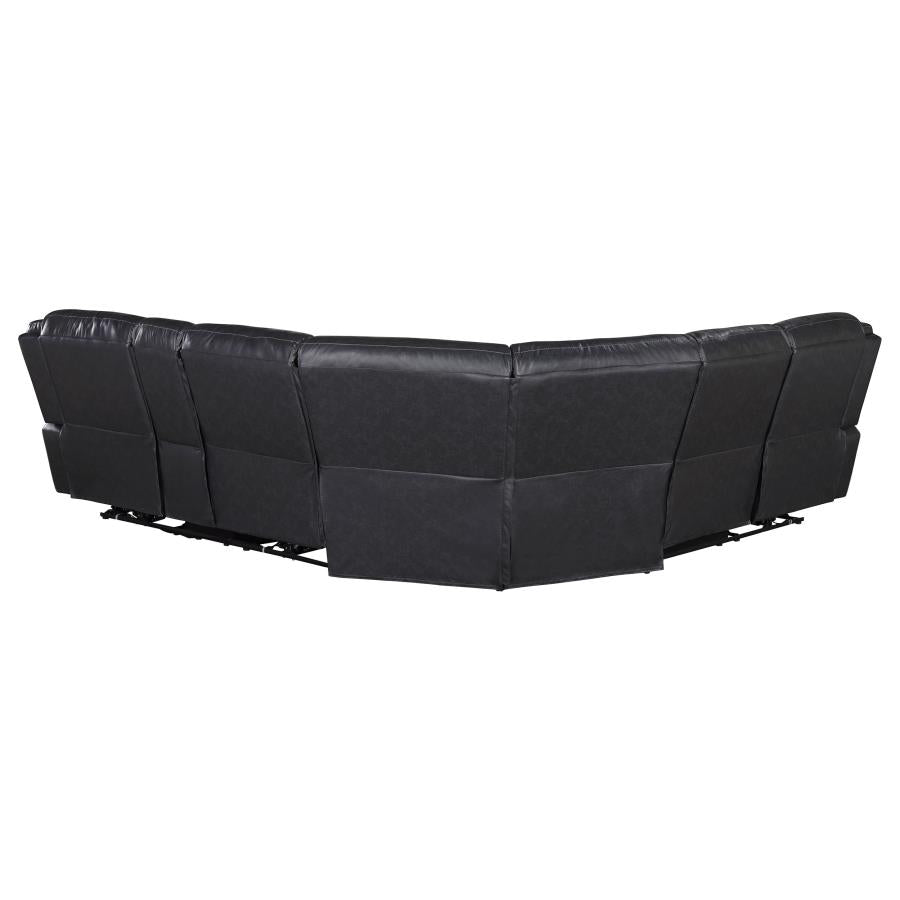 Sycamore Upholstered Power Reclining Sectional Sofa Dark Grey 610200P