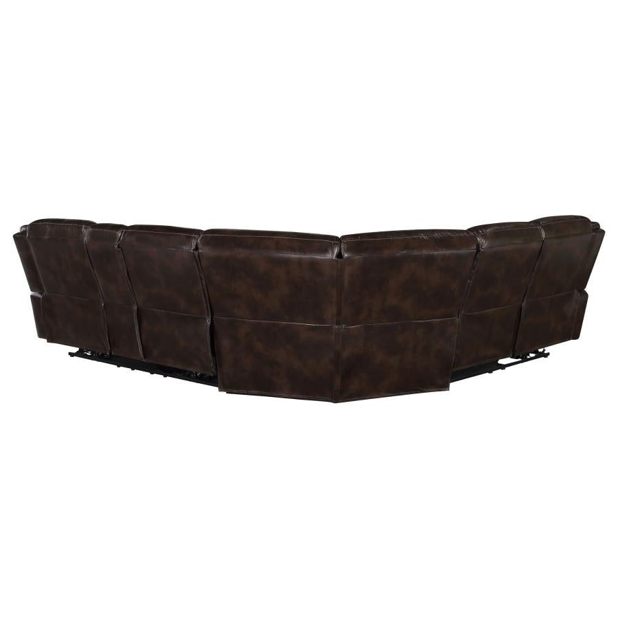 Sycamore Upholstered Power Reclining Sectional Sofa Dark Brown 610190P