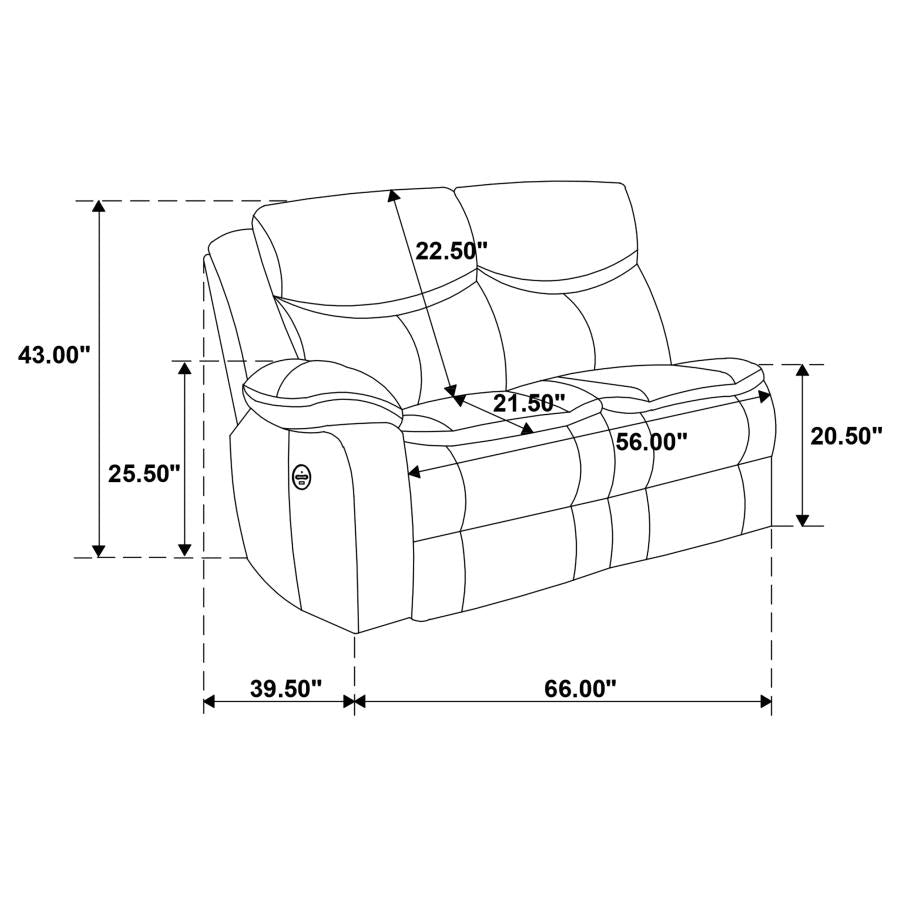 Sycamore Upholstered Power Reclining Sectional Sofa Dark Brown 610190P