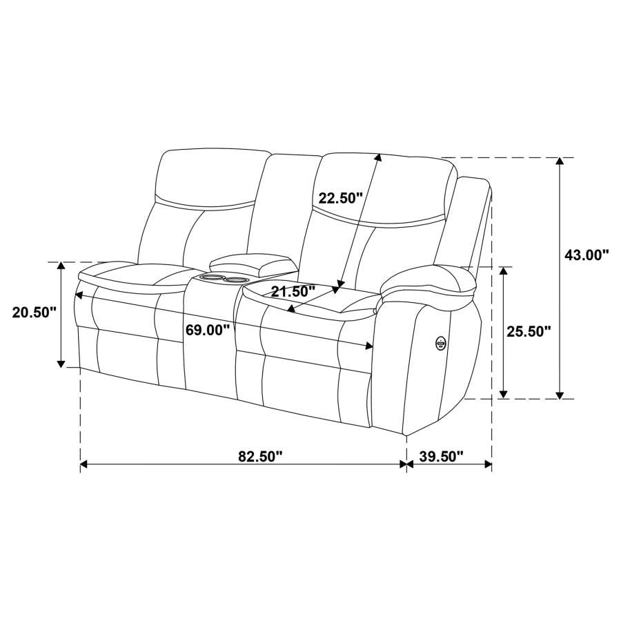 Sycamore Upholstered Power Reclining Sectional Sofa Dark Brown 610190P