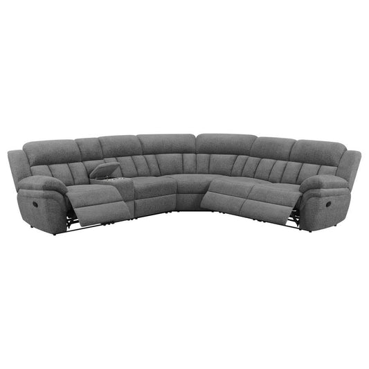 Bahrain 6-piece Upholstered Motion Sectional Charcoal 609540