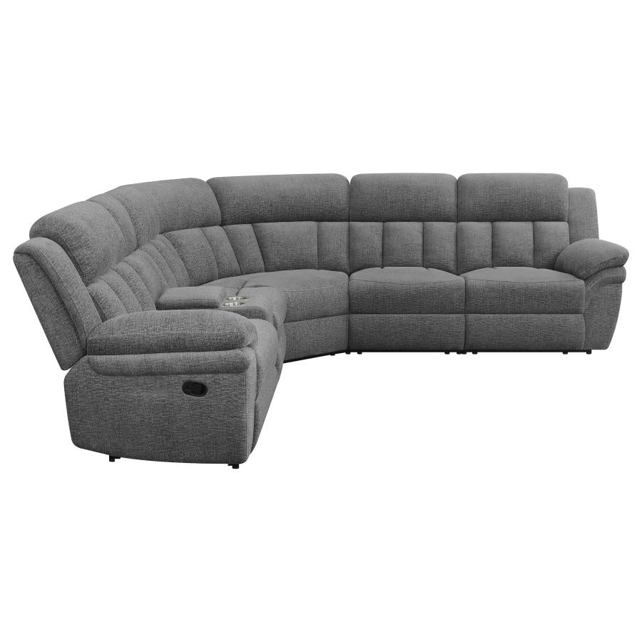 Bahrain 6-piece Upholstered Motion Sectional Charcoal 609540