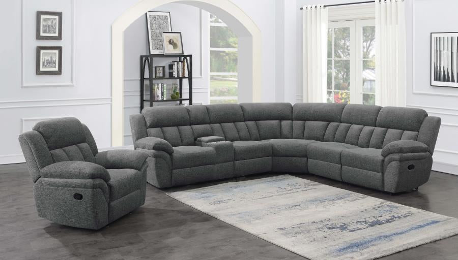 Bahrain 6-piece Upholstered Motion Sectional Charcoal 609540
