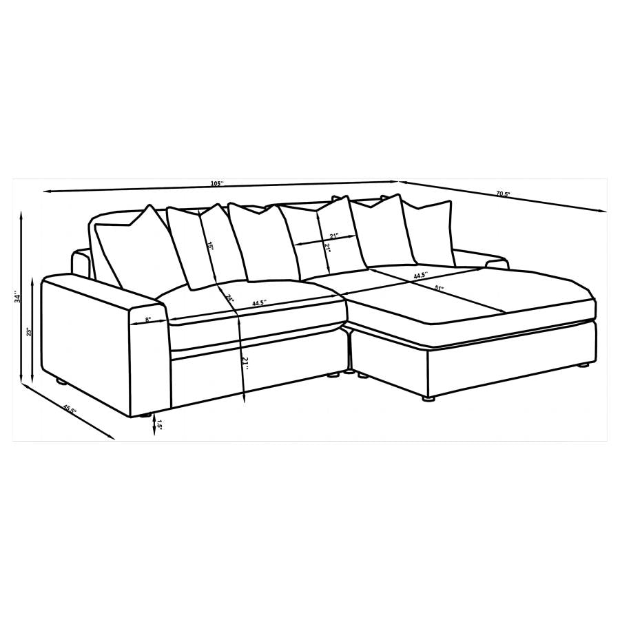 Reversible Blaine Upholstered Sectional Sofa Sand 509899