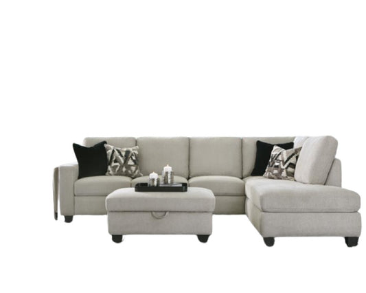 Whitson Cushion Back Upholstered Sectional Stone 509766