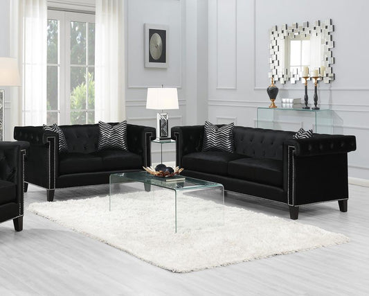 2 PCS Reventlow Sofa and Loveseat Black 505817-S2