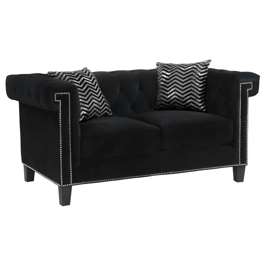 2 PCS Reventlow Sofa and Loveseat Black 505817-S2